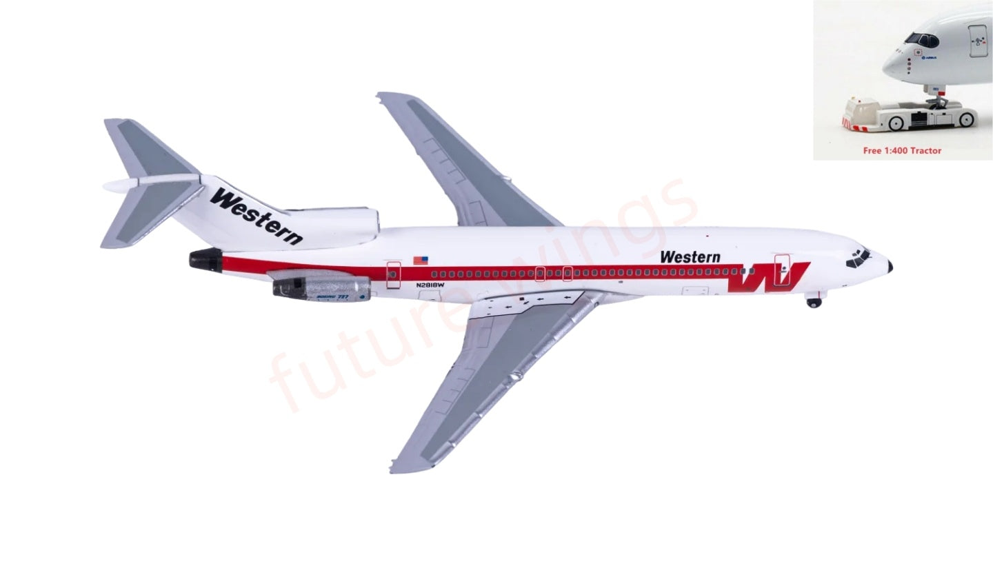 1:400 AeroClassics AC411559 Western Airlines B727-200 N2818W Aircraft Model+Free Tractor