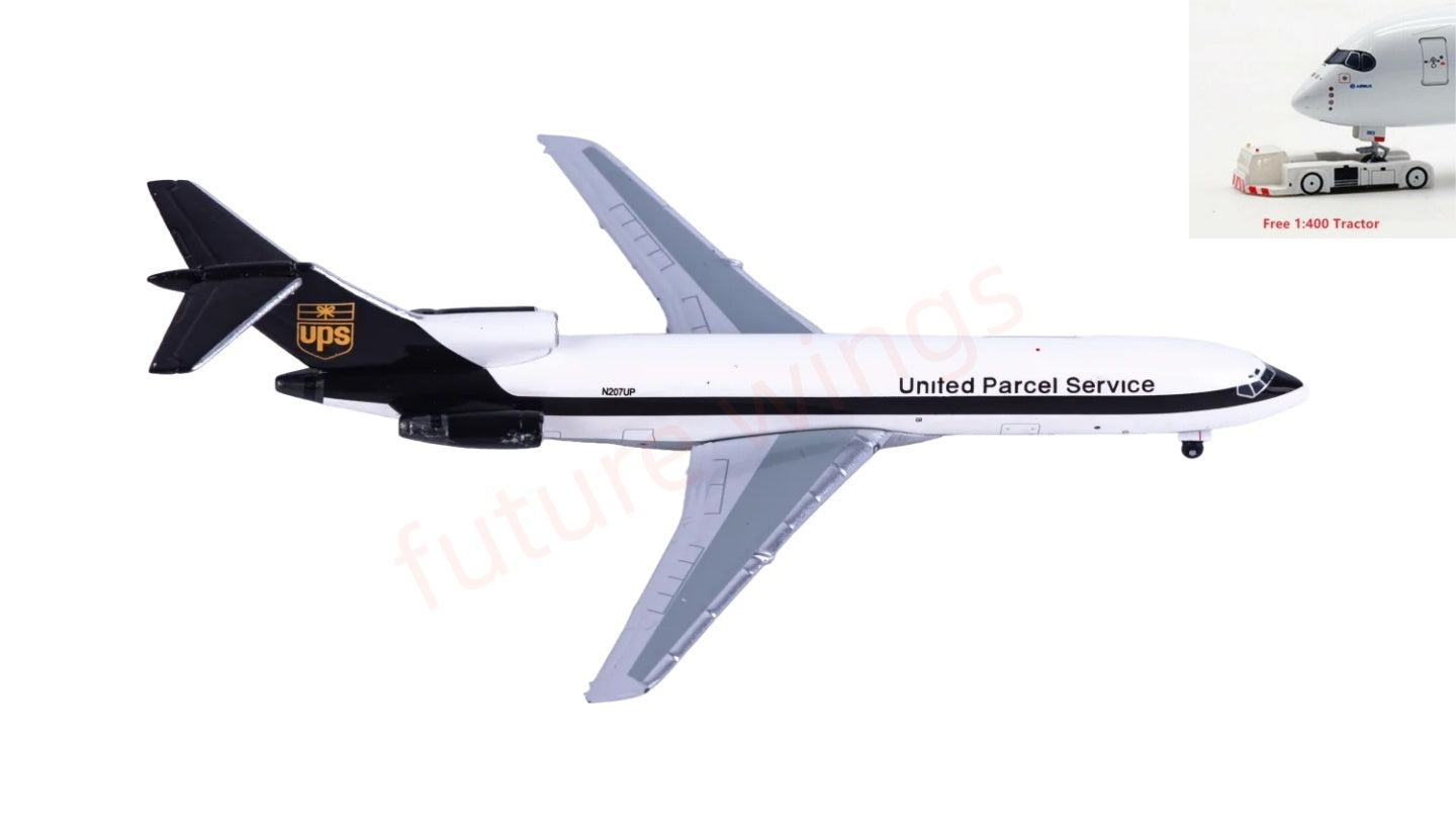 1:400 AeroClassics AC411558 UPS B727-200 N207UP Aircraft Model+Free Tractor