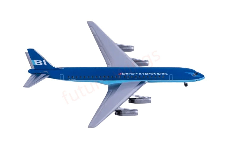 1:400 AeroClassics BBX41698 Braniff International Douglas DC-8-62 N1804 Aircraft Model+Free Tractor