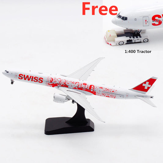1:400 Aviation400 SWISS B777-300ER HB-JNA "Smile Swiss" Free Tractor+Stand