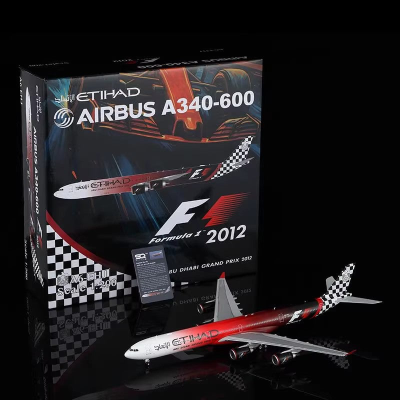 1:200 SQ Wings Etihad Airways A340-600 A6-EHJ "F1" Diecast Aircraft Model