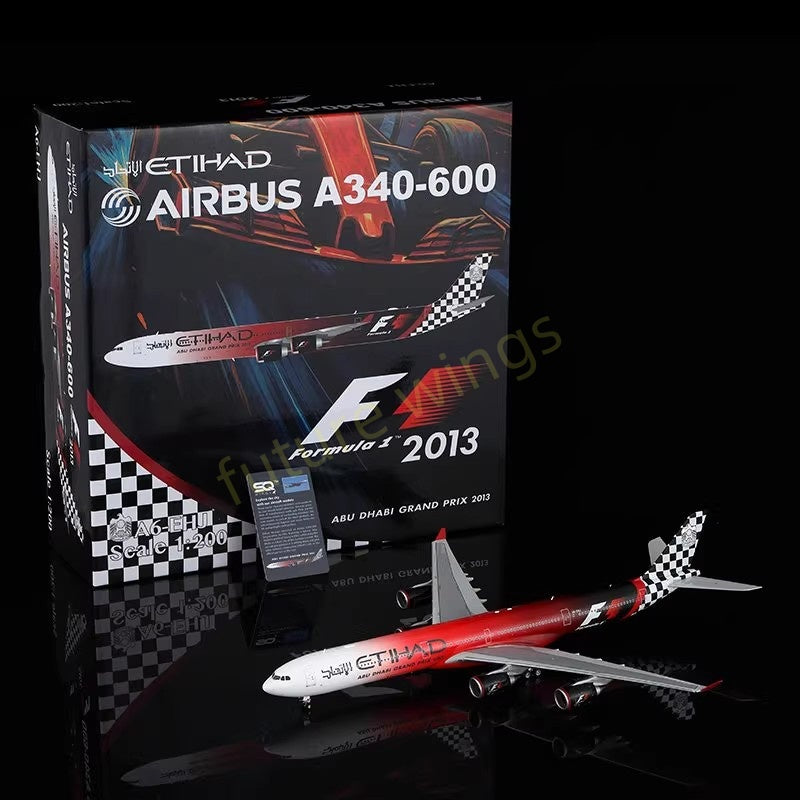 1:200 SQ Wings Etihad Airways A340-600 A6-EHJ "F1" Diecast Aircraft Model