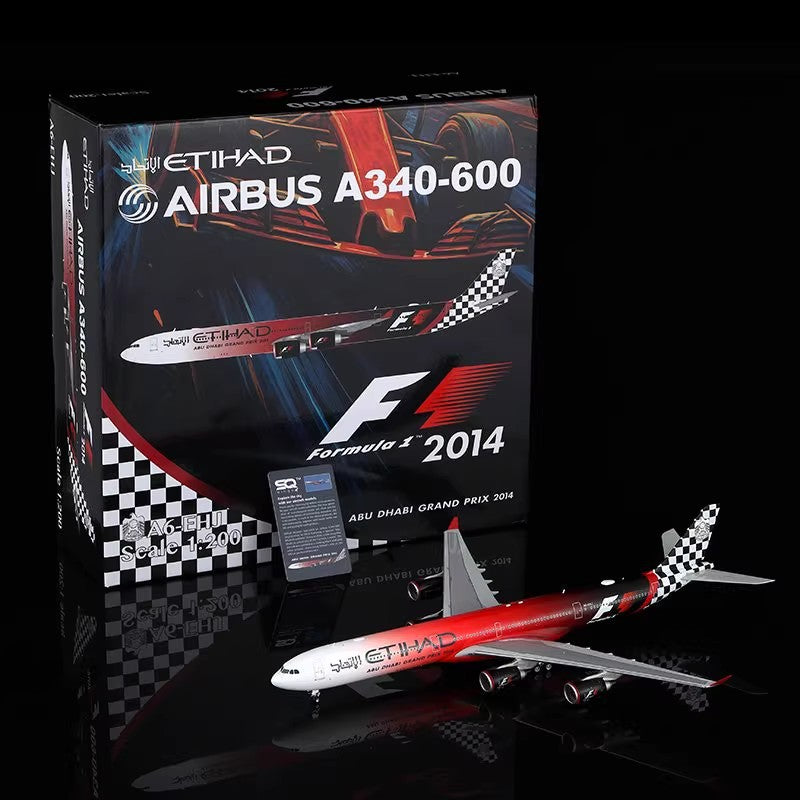 1:200 SQ Wings Etihad Airways A340-600 A6-EHJ "F1" Diecast Aircraft Model