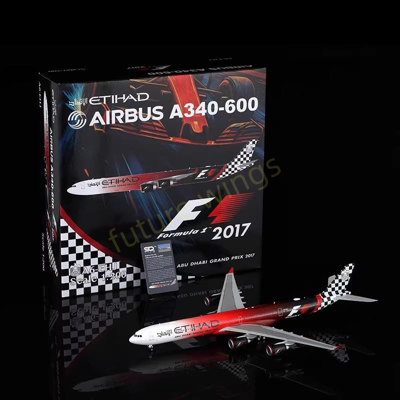 1:200 SQ Wings Etihad Airways A340-600 A6-EHJ "F1" Diecast Aircraft Model