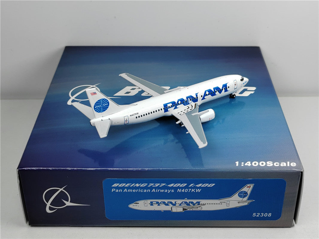 1:400 PandaModel Pan AM Boeing 737-400 N407KW+Free Tractor