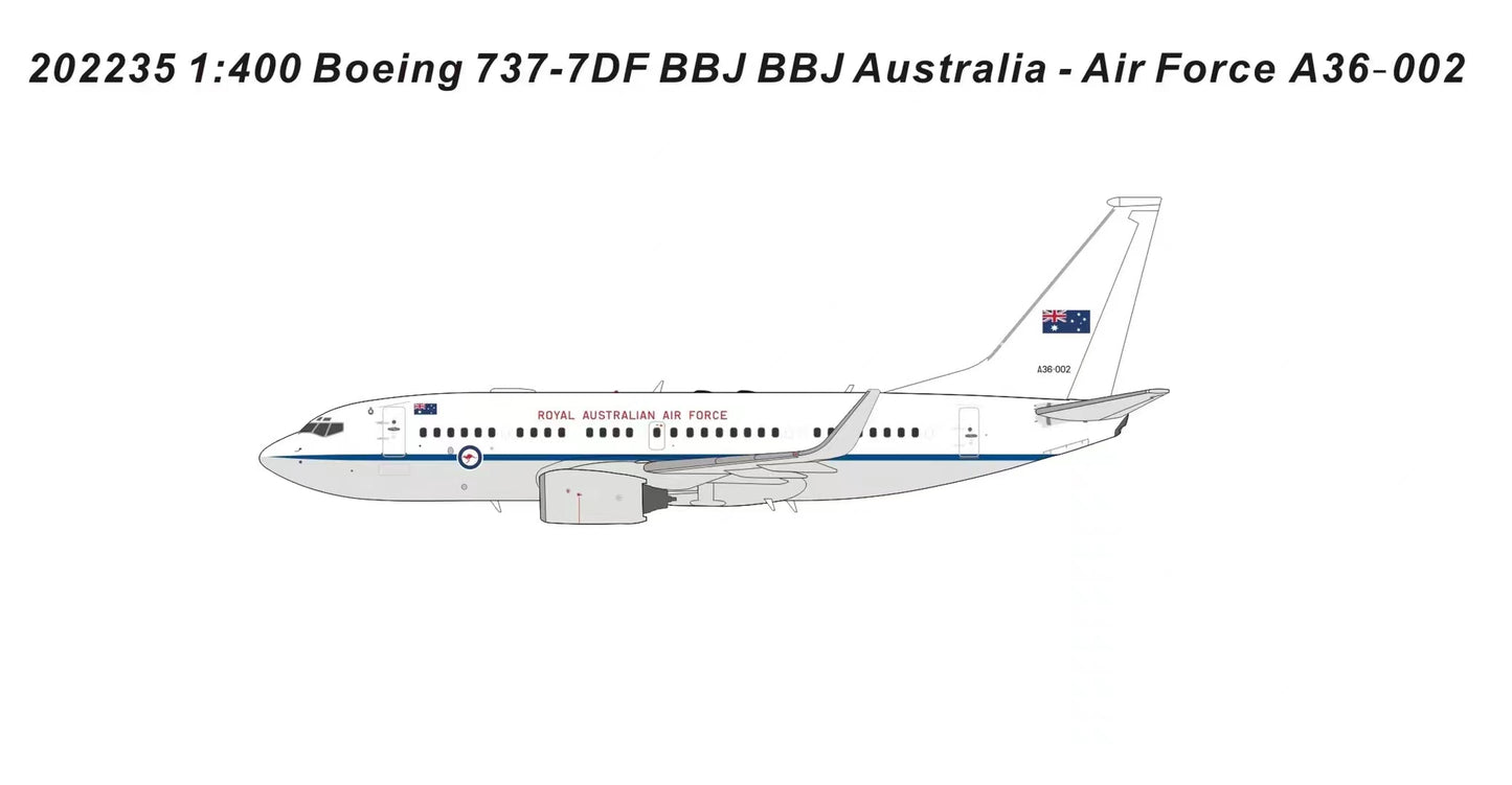 1:400 PandaModel Australia Air Force Boeing 737-700 A36-002 +FreeTractor