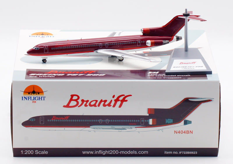 1:200 InFlight200 Braniff Airlines Boeing B727-200 N404BN