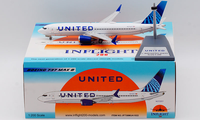 1:200 InFlight200 United Airlines Boeing 737-8MAX N37257