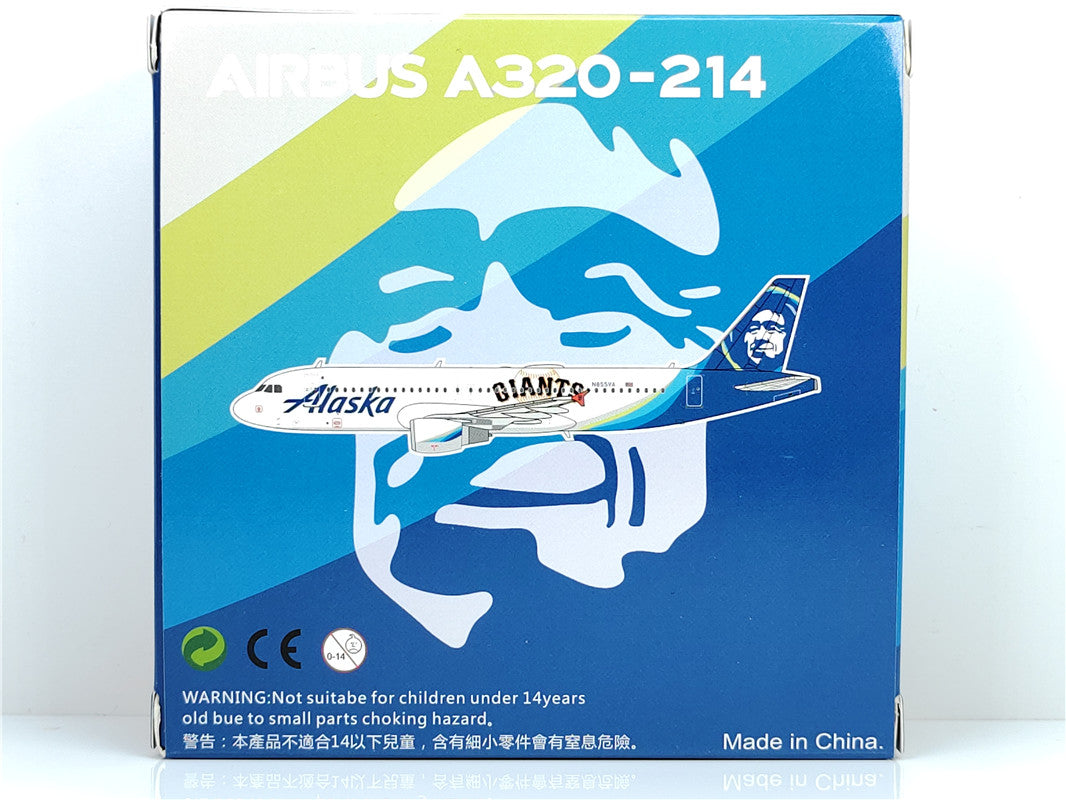 1:400 PandaModel Alaska Airlines Airbius A320 N855VA+Free Tractor
