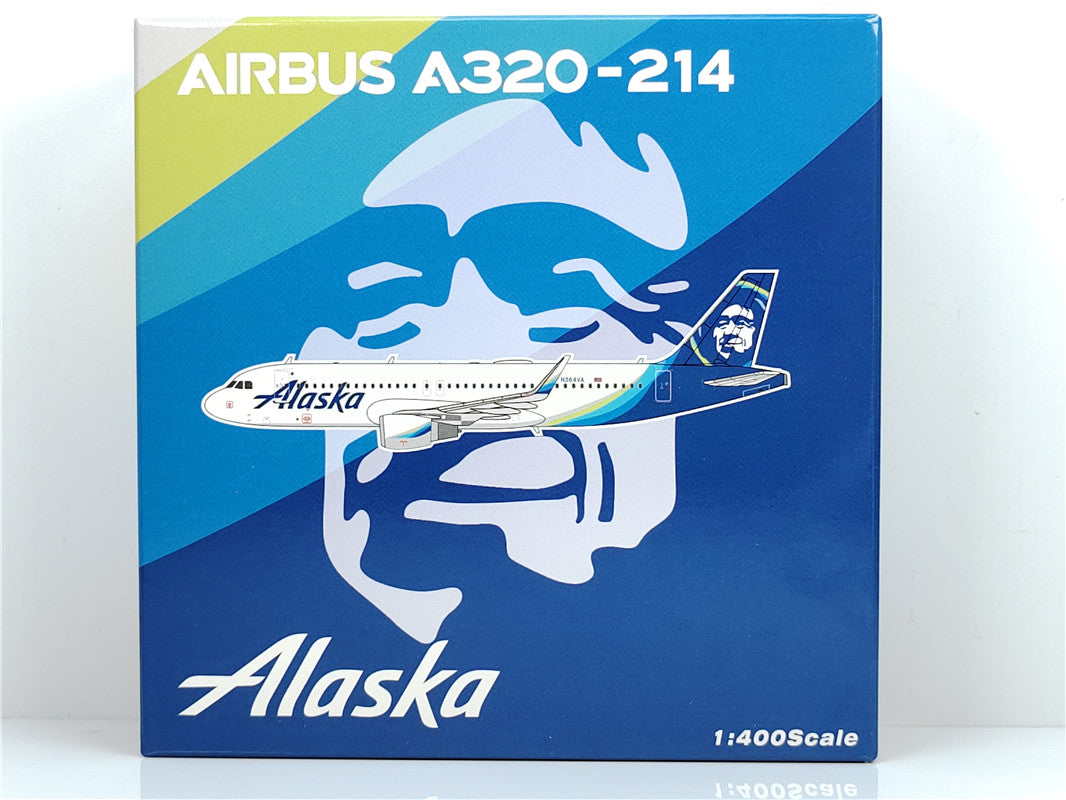1:400 PandaModel Alaska Airlines Airbius A320 N364VA+Free Tractor