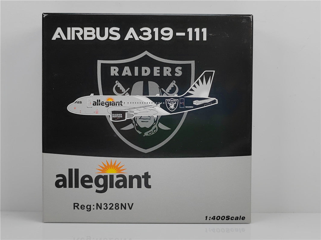 1:400 PandaModel Allegiant Airlines Airbius A319 N328NV +Free Tractor