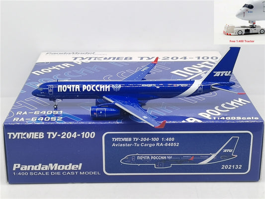 1:400 PandaModel Russian Postal Airlines TU-204-100C RA-64052+Free Tractor