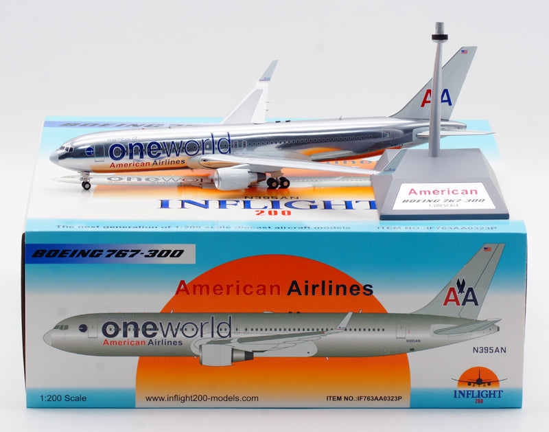 1:200 InFlight200 American Airlines B767-300 N395AN "One World" Diecast Aircraft Model With Stand