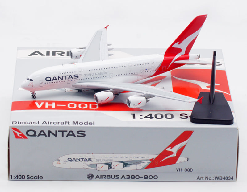 1:400 Aviation400 Qantas Airways A380 VH-OQD Aircraft Model Free Tractor+Stand