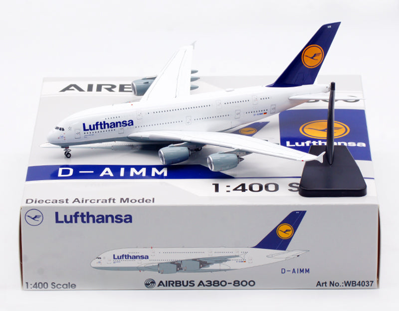 1:400 Aviation400 Lufthansa Airlines A380 D-AIMM Aircraft Model Free Tractor+Stand