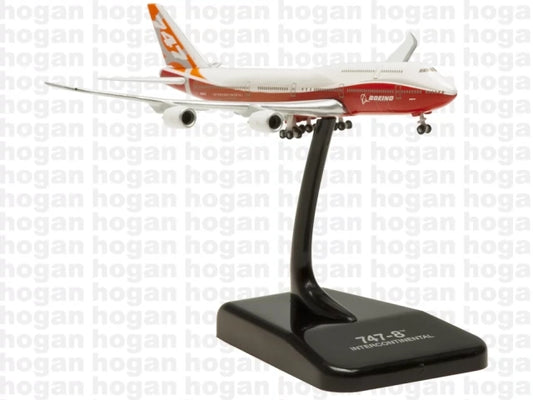 1:1000 Hogan Wings Boeing B747-8 Diecast Aircraft Model With Stand (Red)