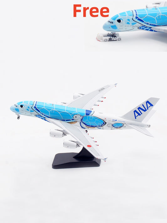 1:400 Aviation400 ANA A380 JA381A Aircraft Model Free Tractor+Stand