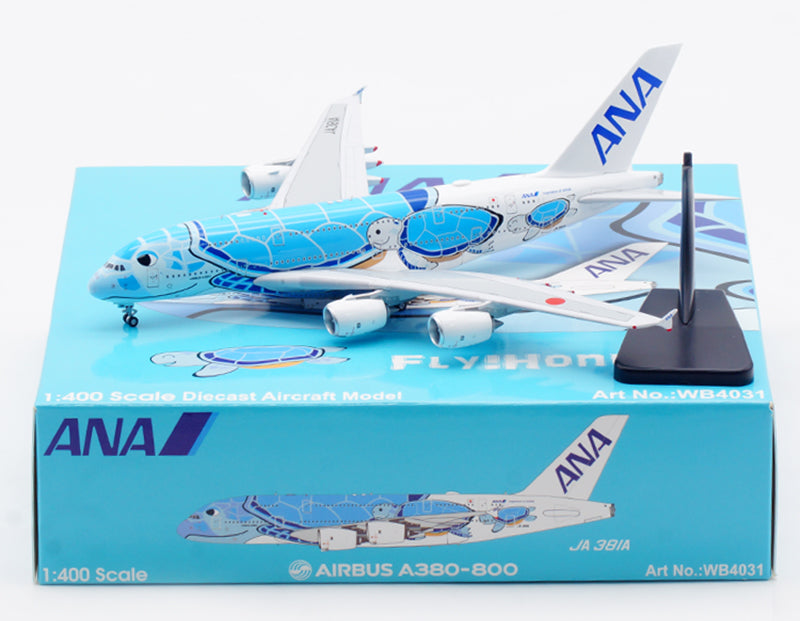 1:400 Aviation400 ANA A380 JA381A Aircraft Model Free Tractor+Stand