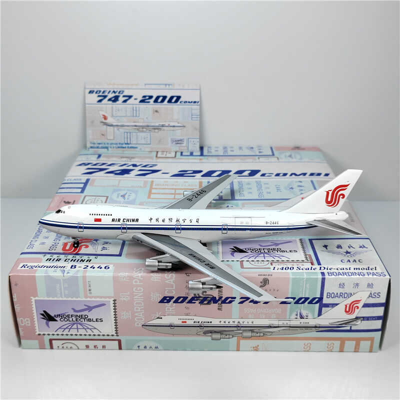 1:400 Undefined Collectibles Air China B747-200combi B-2446+Free Tractor