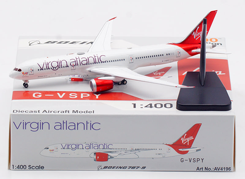 1:400 Aviation400 Virgin atlantic B787-9 G-VSPY Aircraft Model FreeTractor+Stand
