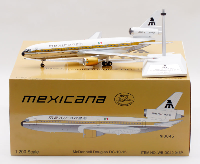 1:200 B-Models Mexicana DC-10 N10045 "Polished" Diecast Aircraft Model