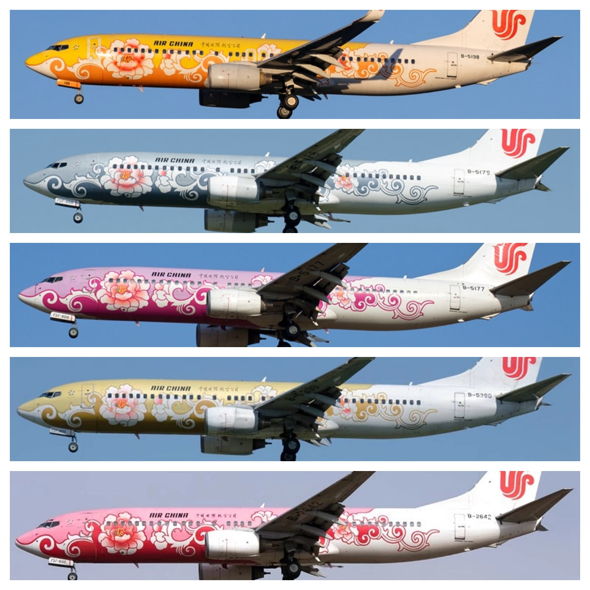 1:400 Geministar Air China B737-800 "Peony Livery" Aircraft Model+Free Tractor