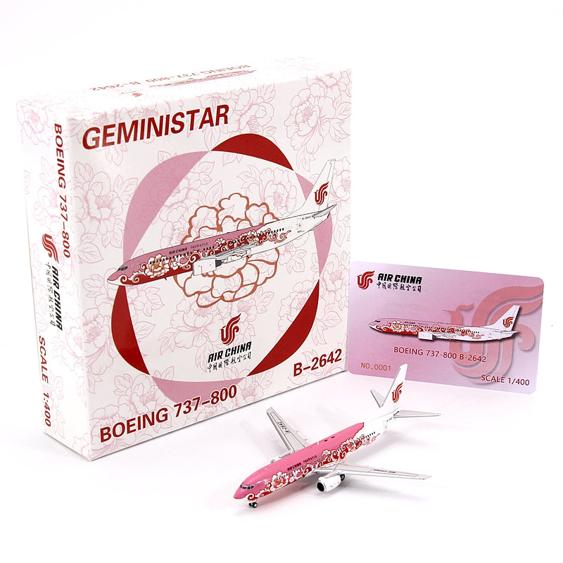 1:400 Geministar Air China B737-800 "Peony Livery" Aircraft Model+Free Tractor