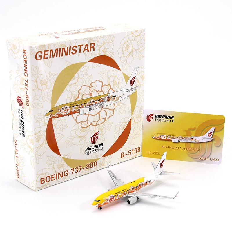 1:400 Geministar Air China B737-800 "Peony Livery" Aircraft Model+Free Tractor