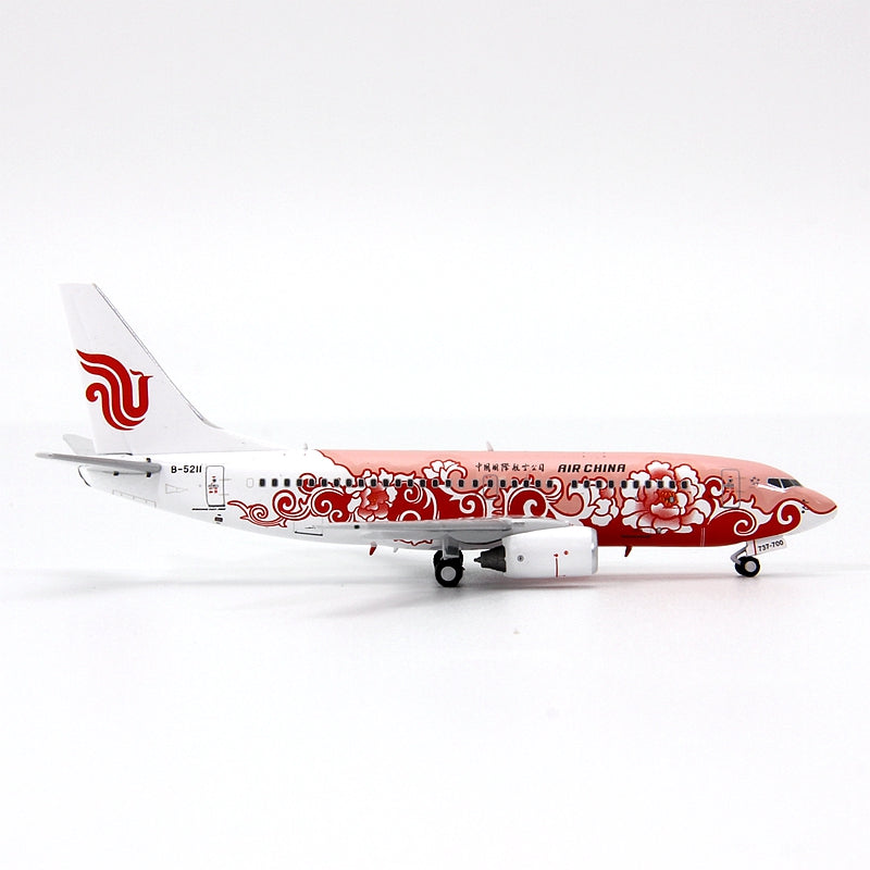 1:400 Geministar Air China B737-700 B-5211 B-5214"Peony Livery" Aircraft Model+Free Tractor