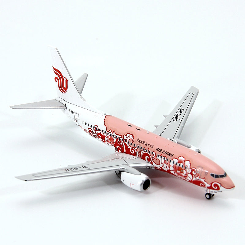 1:400 Geministar Air China B737-700 B-5211 B-5214"Peony Livery" Aircraft Model+Free Tractor