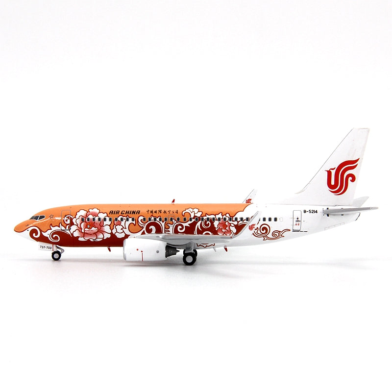 1:400 Geministar Air China B737-700 B-5211 B-5214"Peony Livery" Aircraft Model+Free Tractor