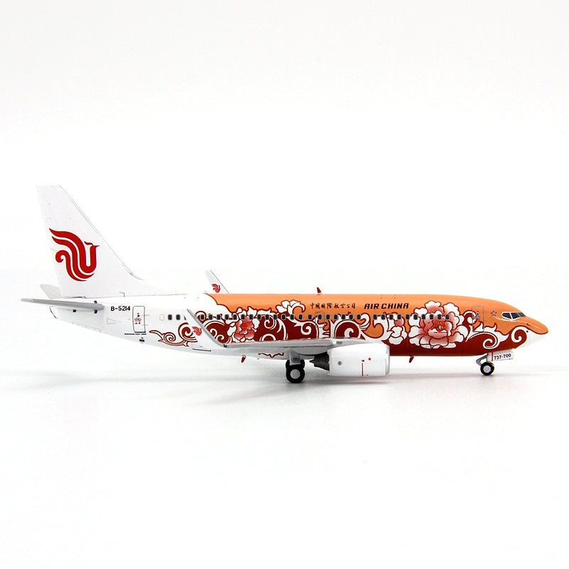 1:400 Geministar Air China B737-700 B-5211 B-5214"Peony Livery" Aircraft Model+Free Tractor