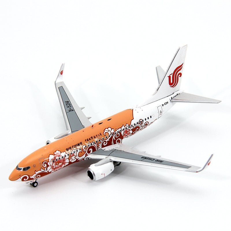 1:400 Geministar Air China B737-700 B-5211 B-5214"Peony Livery" Aircraft Model+Free Tractor