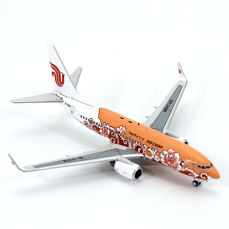 1:400 Geministar Air China B737-700 B-5211 B-5214"Peony Livery" Aircraft Model+Free Tractor