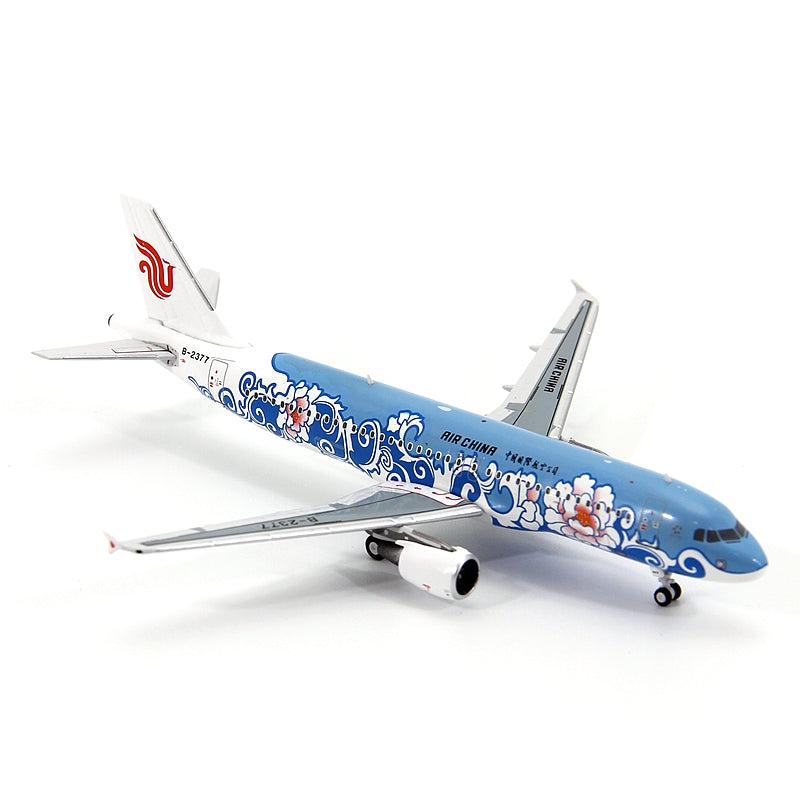 1:400 Geministar Air China A320-200 B-2376 B-2377 "Peony Livery" Aircraft Model+Free Tractor