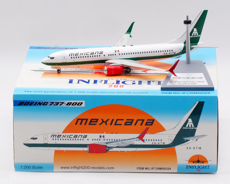 1:200 InFlight200 Mexicana B737-800 XA-ATM Diecast Aircraft Model