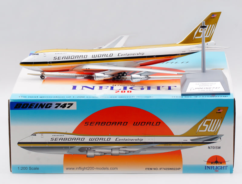 1:200 InFlight200 Seaboard World B747-200 N701SW Aircraft Model With Stand