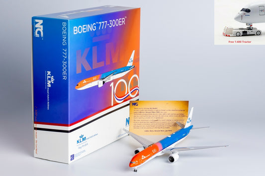 1:400 NG Models NG73043 KLM Boeing 777-300ER PH-BVA "100YEARS" Aircraft Model+Free Tractor