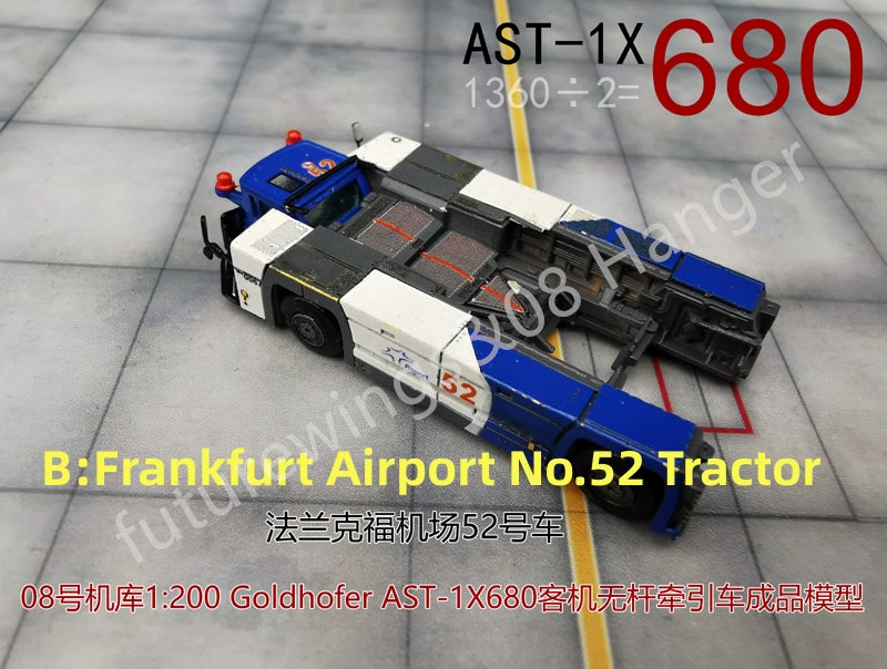 1:200 08 Hanger Diecast Airport GSE Goldhofer AST-1X680 (4X4) Tractor