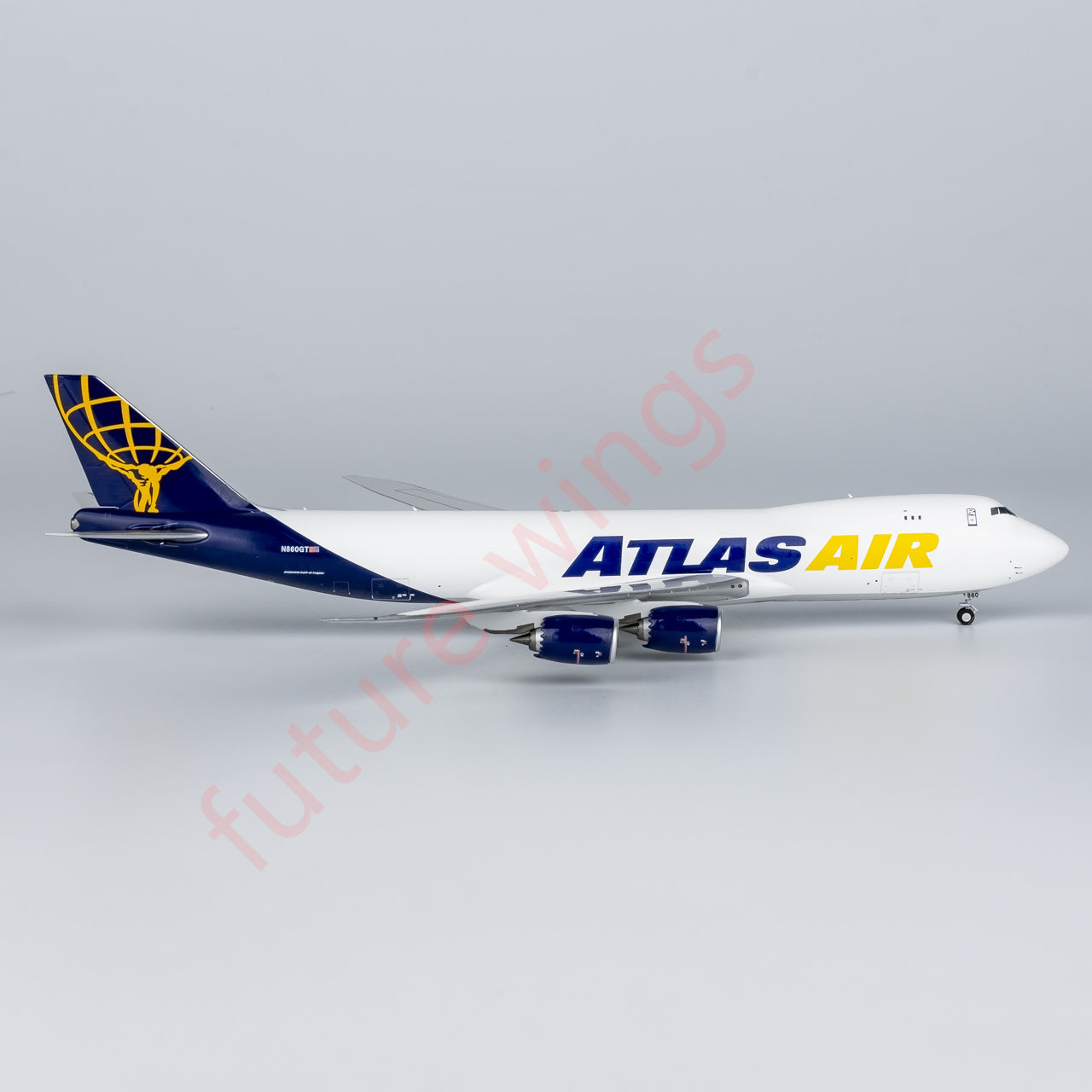 1:400 NG Models NG78023 Atlas Air Boeing 747-8F N860GT Aircraft Model+Free Tractor