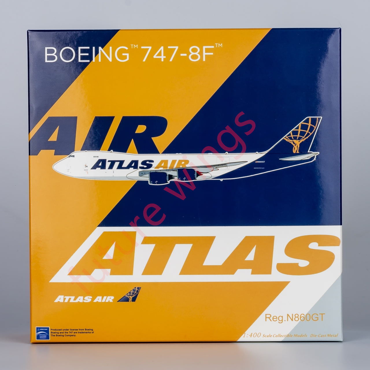 1:400 NG Models NG78023 Atlas Air Boeing 747-8F N860GT Aircraft Model+Free Tractor