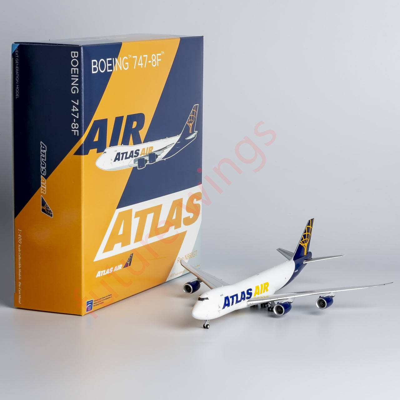 1:400 NG Models NG78023 Atlas Air Boeing 747-8F N860GT Aircraft Model+Free Tractor