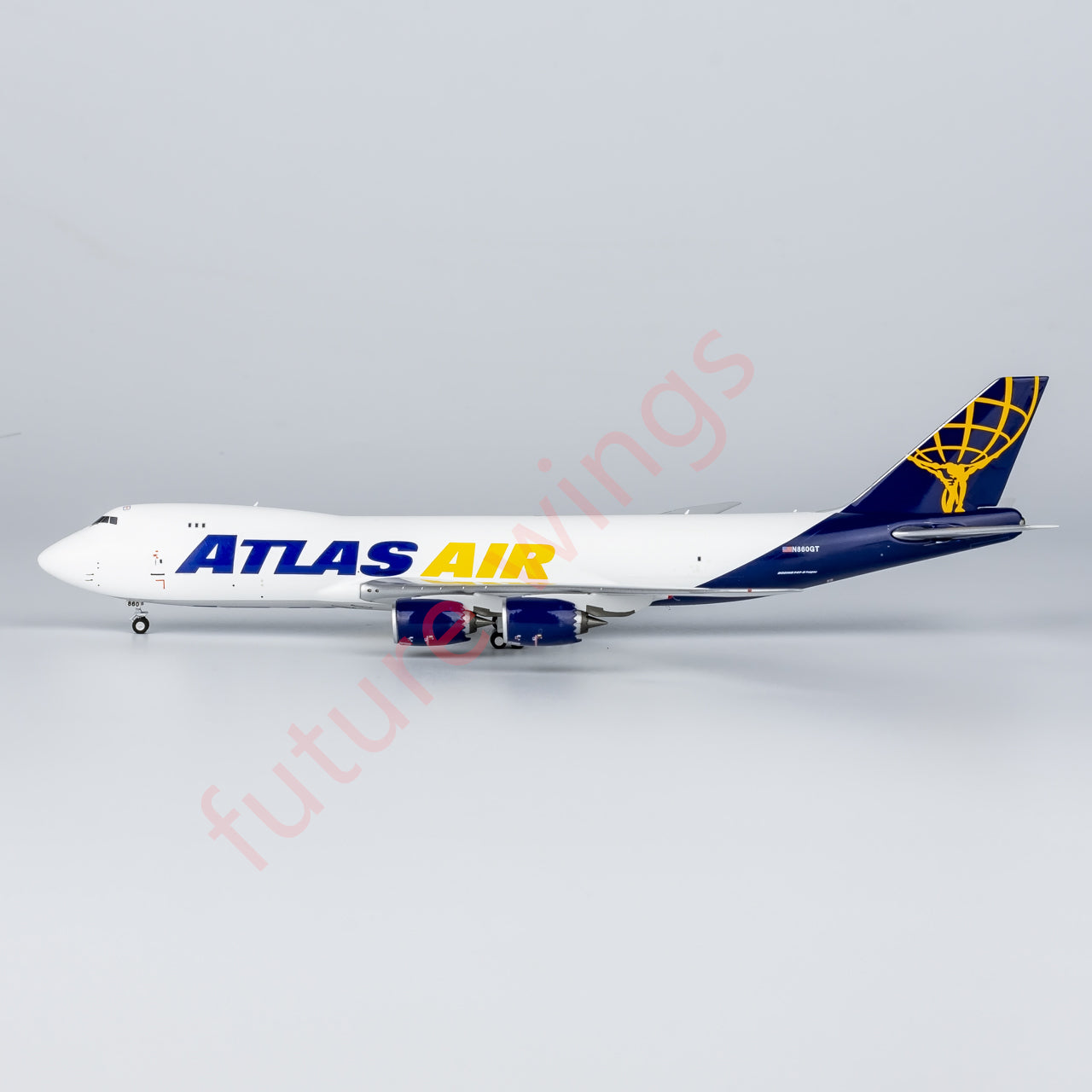 1:400 NG Models NG78023 Atlas Air Boeing 747-8F N860GT Aircraft Model+Free Tractor