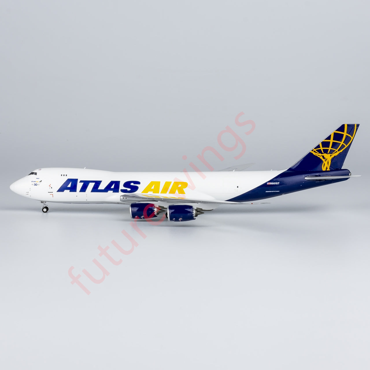 1:400 NG Models NG78022 Atlas Air Boeing 747-8F N861GT Aircraft Model+Free Tractor