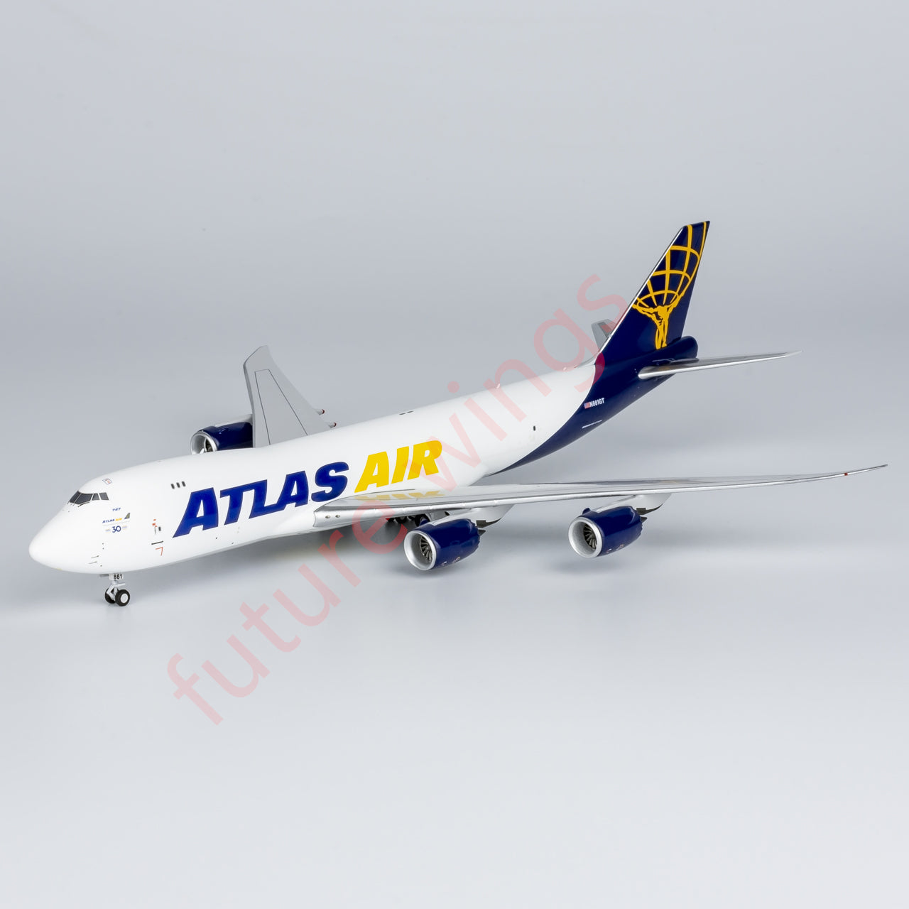 1:400 NG Models NG78022 Atlas Air Boeing 747-8F N861GT Aircraft Model+Free Tractor