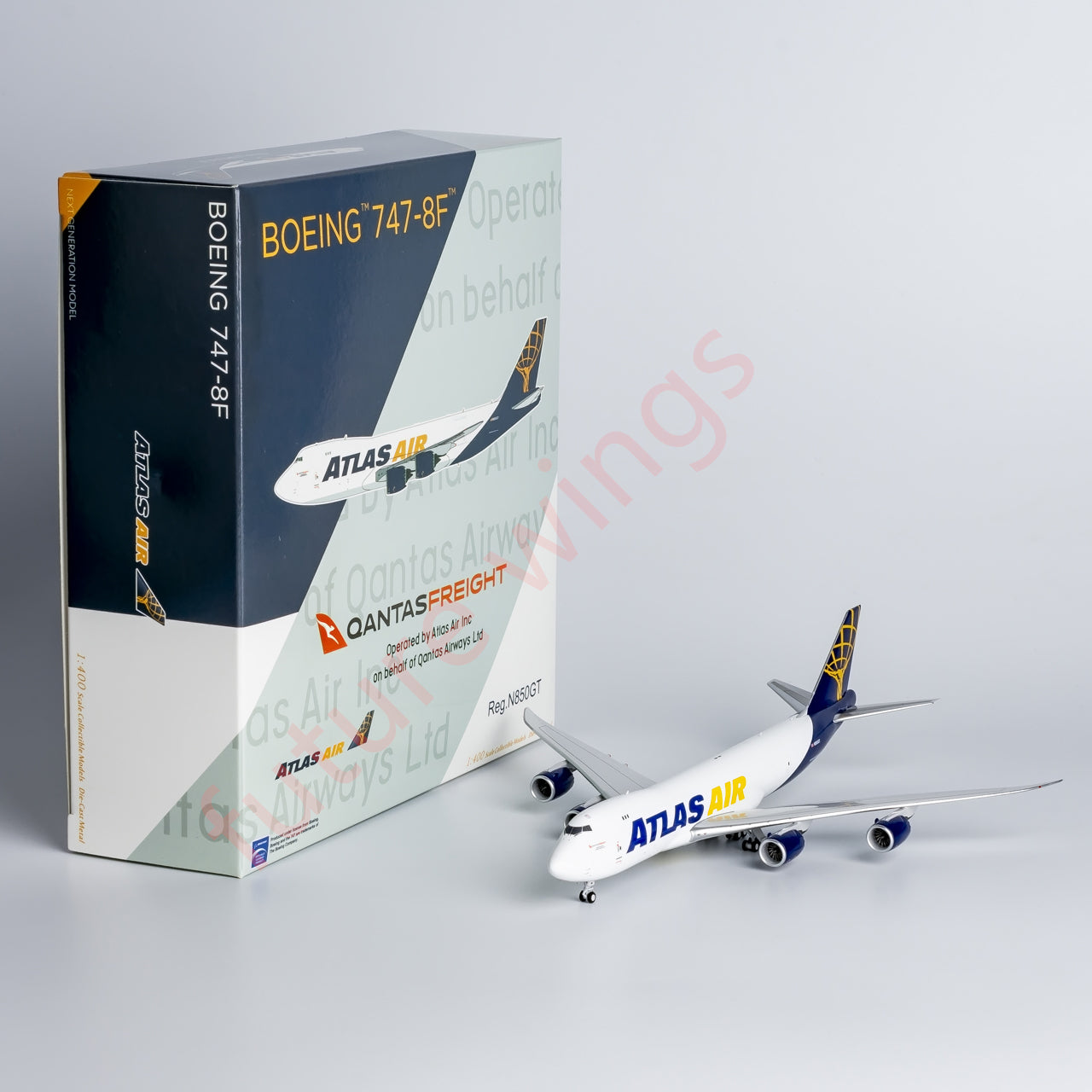 1:400 NG Models NG78020 Atlas Air Boeing 747-8F N850GT Aircraft Model+Free Tractor