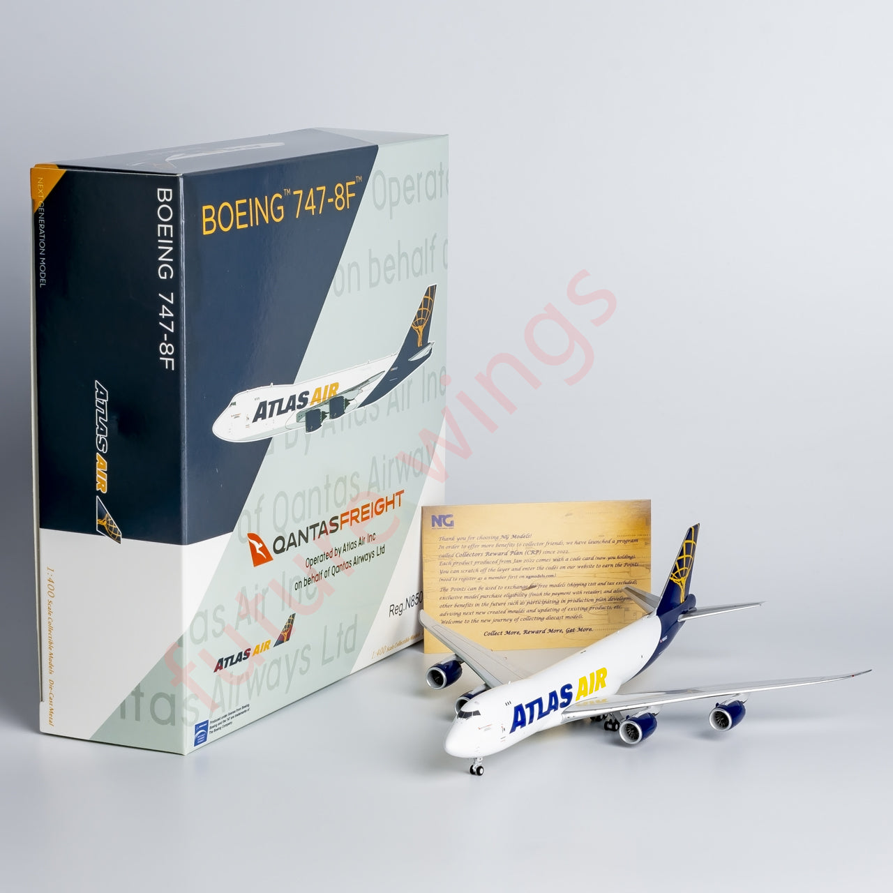 1:400 NG Models NG78020 Atlas Air Boeing 747-8F N850GT Aircraft Model+Free Tractor