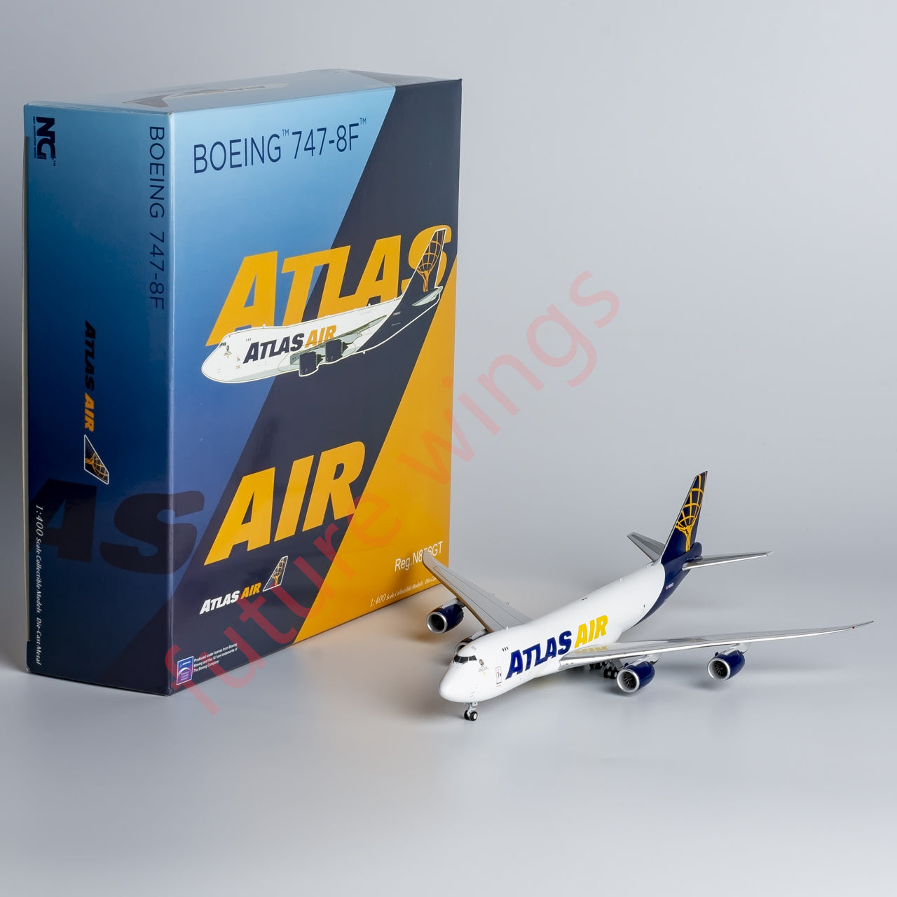 1:400 NG Models NG78019 Atlas Air Boeing 747-8F N856GT Aircraft Model+Free Tractor