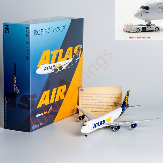 1:400 NG Models NG78019 Atlas Air Boeing 747-8F N856GT Aircraft Model+Free Tractor