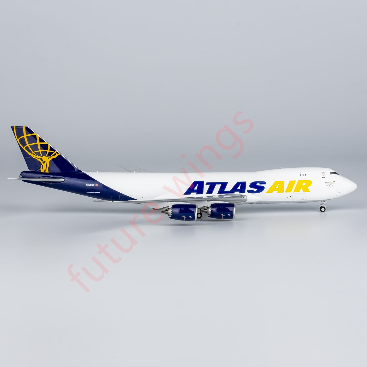 1:400 NG Models NG78019 Atlas Air Boeing 747-8F N856GT Aircraft Model+Free Tractor